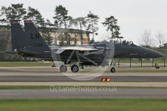 World © Octane Photographic Ltd. RAF Lakenheath operations 16th November 2015, USAF (United States Air Force) 48th Fighter Wing “Statue of Liberty Wing” 494 Fighter Squadron “Panthers”, McDonnell Douglas F-15E Strike Eagle LN 98-132. Digital Ref : 1469CB1D3782