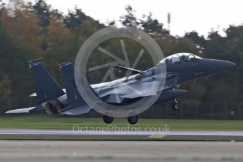 World © Octane Photographic Ltd. RAF Lakenheath operations 16th November 2015, USAF (United States Air Force) 48th Fighter Wing “Statue of Liberty Wing” 492 Fighter Squadron “Madhatters”, McDonnell Douglas F-15E Strike Eagle LN 91-321. Digital Ref : 1469CB1D3863