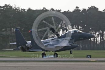 World © Octane Photographic Ltd. RAF Lakenheath operations 16th November 2015, USAF (United States Air Force) 48th Fighter Wing “Statue of Liberty Wing” 492 Fighter Squadron “Madhatters”, McDonnell Douglas F-15E Strike Eagle LN 91-321. Digital Ref : 1469CB1D3870