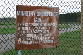 World © Octane Photographic Ltd. RAF Lakenheath operations 16th November 2015, Security warning sign. Digital Ref : 1469CB7D0430