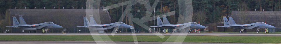 World © Octane Photographic Ltd. RAF Lakenheath operations 16th November 2015, USAF (United States Air Force) 48th Fighter Wing “Statue of Liberty Wing” 493 Fighter Squadron “The Grim Reapers”, McDonnell Douglas F-15C Eagle LN 86-178, LN 86-172, LN 86-160 and LN 86-166. Digital Ref : 1469CB7D0445