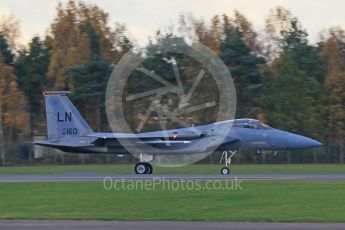 World © Octane Photographic Ltd. RAF Lakenheath operations 16th November 2015, USAF (United States Air Force) 48th Fighter Wing “Statue of Liberty Wing” 493 Fighter Squadron “The Grim Reapers”, McDonnell Douglas F-15C Eagle LN 86-160. Digital Ref : 1469CB7D0472