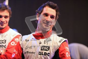 2011 Marussia Virgin Racing MVR-02 launch, BBC Centre, London. 7th February 2011. Timo Glock. Deigital ref : 0013CB5D8254