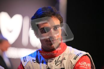 2011 Marussia Virgin Racing MVR-02 launch, BBC Centre, London. 7th February 2011. Jerome d'Ambrosio. Digital ref : 0013CB5D8267