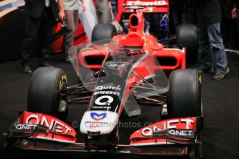 2011 Marussia Virgin Racing MVR-02 launch, BBC Centre, London. 7th February 2011. Digital ref : 0013CB5D8318