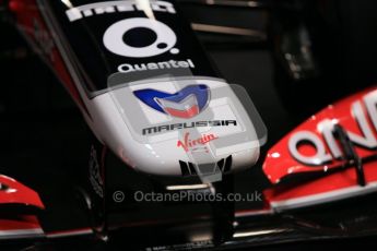 2011 Marussia Virgin Racing MVR-02 launch, BBC Centre, London. 7th February 2011. Digital ref : 0013CB5D8324