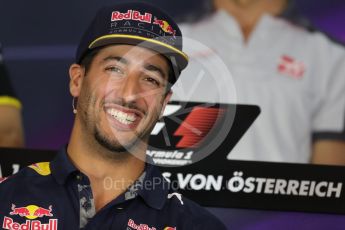 World © Octane Photographic Ltd. F1 Austrian GP FIA Drivers’ Press Conference, Red Bull Ring, Spielberg, Austria. Thursday 30th June 2016. Red Bull Racing – Daniel Ricciardo . Digital Ref :1596LB1D5114