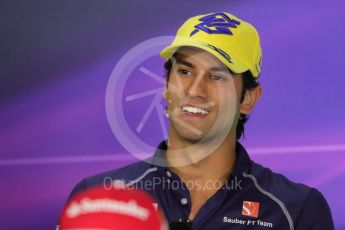 World © Octane Photographic Ltd. F1 Austrian GP FIA Drivers’ Press Conference, Red Bull Ring, Spielberg, Austria. Thursday 30th June 2016. Sauber F1 Team – Felipe Nasr. Digital Ref :1596LB1D5215