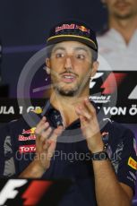 World © Octane Photographic Ltd. F1 Austrian GP FIA Drivers’ Press Conference, Red Bull Ring, Spielberg, Austria. Thursday 30th June 2016. Red Bull Racing – Daniel Ricciardo . Digital Ref :1596LB1D5275