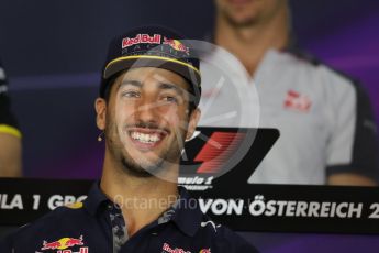 World © Octane Photographic Ltd. F1 Austrian GP FIA Drivers’ Press Conference, Red Bull Ring, Spielberg, Austria. Thursday 30th June 2016. Red Bull Racing – Daniel Ricciardo . Digital Ref :1596LB1D5295