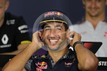 World © Octane Photographic Ltd. F1 Austrian GP FIA Drivers’ Press Conference, Red Bull Ring, Spielberg, Austria. Thursday 30th June 2016. Red Bull Racing – Daniel Ricciardo . Digital Ref :1596LB1D5305