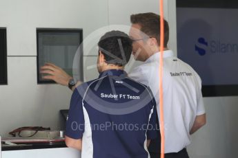 World © Octane Photographic Ltd. Sauber F1 Team C35. Thursday 30th June 2016, F1 Austrian GP Pit Lane, Red Bull Ring, Spielberg, Austria. Digital Ref : 1594CB1D1473