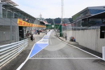World © Octane Photographic Ltd. Pit Lane exit. Thursday 30th June 2016, F1 Austrian GP Pit Lane, Red Bull Ring, Spielberg, Austria. Digital Ref : 1594CB5D2390
