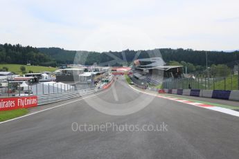 World © Octane Photographic Ltd. View of start / finish line from Turn 1. Thursday 30th June 2016, F1 Austrian GP, Red Bull Ring, Spielberg, Austria. Digital Ref : 1594CB5D2401
