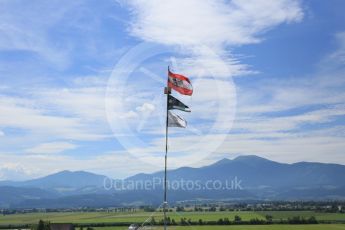 World © Octane Photographic Ltd. Fans flags. Thursday 30th June 2016, F1 Austrian GP, Red Bull Ring, Spielberg, Austria. Digital Ref : 1594CB5D2487