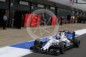 World © Octane Photographic Ltd. Williams Martini Racing, Williams Mercedes FW38 – Alex Lynn. Tuesday 12th July 2016, F1 In-season testing, Silverstone UK. Digital Ref :1618LB1D9242