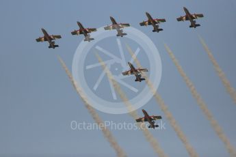 World © Octane Photographic Ltd. UAE Al Fursan (The Knights) Air Display Team – Aermacchi MB-339A. Saturday 26th November 2016, F1 Abu Dhabi GP - Yas Marina circuit, Abu Dhabi. Digital Ref :