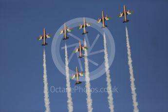 World © Octane Photographic Ltd. UAE Al Fursan (The Knights) Air Display Team – Aermacchi MB-339A. Saturday 26th November 2016, F1 Abu Dhabi GP - Yas Marina circuit, Abu Dhabi. Digital Ref :