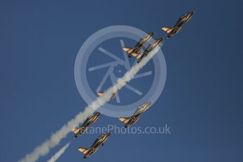 World © Octane Photographic Ltd. UAE Al Fursan (The Knights) Air Display Team – Aermacchi MB-339A. Saturday 26th November 2016, F1 Abu Dhabi GP - Yas Marina circuit, Abu Dhabi. Digital Ref :