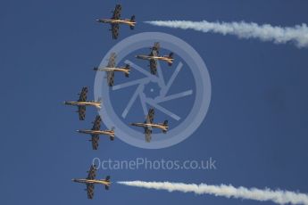 World © Octane Photographic Ltd. UAE Al Fursan (The Knights) Air Display Team – Aermacchi MB-339A. Saturday 26th November 2016, F1 Abu Dhabi GP - Yas Marina circuit, Abu Dhabi. Digital Ref :