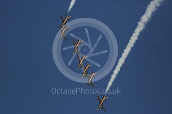 World © Octane Photographic Ltd. UAE Al Fursan (The Knights) Air Display Team – Aermacchi MB-339A. Saturday 26th November 2016, F1 Abu Dhabi GP - Yas Marina circuit, Abu Dhabi. Digital Ref :