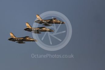 World © Octane Photographic Ltd. UAE Al Fursan (The Knights) Air Display Team – Aermacchi MB-339A. Saturday 26th November 2016, F1 Abu Dhabi GP - Yas Marina circuit, Abu Dhabi. Digital Ref :