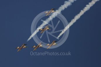 World © Octane Photographic Ltd. UAE Al Fursan (The Knights) Air Display Team – Aermacchi MB-339A. Saturday 26th November 2016, F1 Abu Dhabi GP - Yas Marina circuit, Abu Dhabi. Digital Ref :