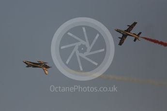 World © Octane Photographic Ltd. UAE Al Fursan (The Knights) Air Display Team – Aermacchi MB-339A. Saturday 26th November 2016, F1 Abu Dhabi GP - Yas Marina circuit, Abu Dhabi. Digital Ref :