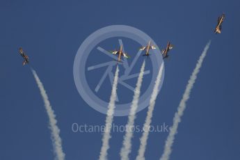 World © Octane Photographic Ltd. UAE Al Fursan (The Knights) Air Display Team – Aermacchi MB-339A. Saturday 26th November 2016, F1 Abu Dhabi GP - Yas Marina circuit, Abu Dhabi. Digital Ref :