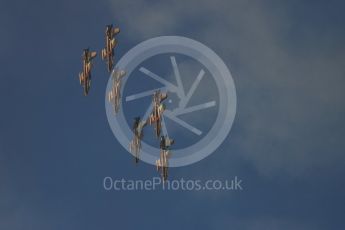 World © Octane Photographic Ltd. UAE Al Fursan (The Knights) Air Display Team – Aermacchi MB-339A. Saturday 26th November 2016, F1 Abu Dhabi GP - Yas Marina circuit, Abu Dhabi. Digital Ref :