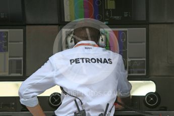 World © Octane Photographic Ltd. Mercedes AMG Petronas pitwall. Thursday 24th November 2016, F1 Abu Dhabi GP - Pitlane. Yas Marina circuit, Abu Dhabi. Digital Ref :