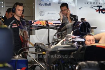 World © Octane Photographic Ltd. Scuderia Toro Rosso STR11 – rear wing. Thursday 24th November 2016, F1 Abu Dhabi GP - Pitlane, Yas Marina circuit, Abu Dhabi. Digital Ref :
