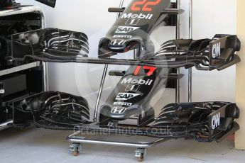 World © Octane Photographic Ltd. McLaren Honda MP4-31 – nose and front wing. Thursday 24th November 2016, F1 Abu Dhabi GP - Pitlane, Yas Marina circuit, Abu Dhabi. Digital Ref :