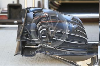 World © Octane Photographic Ltd. McLaren Honda MP4-31 – front wing. Thursday 24th November 2016, F1 Abu Dhabi GP - Pitlane, Yas Marina circuit, Abu Dhabi. Digital Ref :