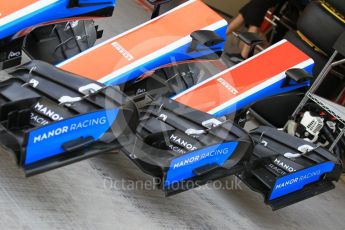 World © Octane Photographic Ltd. Manor Racing MRT05 - front wings and noses. Thursday 24th November 2016, F1 Abu Dhabi GP - Pitlane, Yas Marina circuit, Abu Dhabi. Digital Ref :