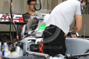 World © Octane Photographic Ltd. Haas F1 Team VF-16 – under build. Thursday 24th November 2016, F1 Abu Dhabi GP - Pitlane, Yas Marina circuit, Abu Dhabi. Digital Ref :