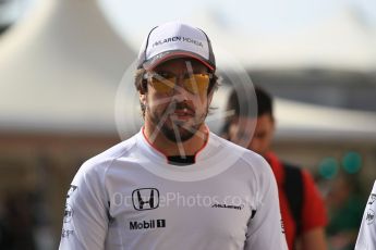 World © Octane Photographic Ltd. McLaren Honda MP4-31 – Fernando Alonso. Thursday 24th November 2016, F1 Abu Dhabi GP - Paddock, Yas Marina circuit, Abu Dhabi. Digital Ref :