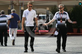 World © Octane Photographic Ltd. McLaren Honda MP4-31 – Jenson Button. Thursday 24th November 2016, F1 Abu Dhabi GP - Paddock, Yas Marina circuit, Abu Dhabi. Digital Ref :