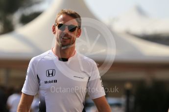 World © Octane Photographic Ltd. McLaren Honda MP4-31 – Jenson Button. Thursday 24th November 2016, F1 Abu Dhabi GP - Paddock, Yas Marina circuit, Abu Dhabi. Digital Ref :