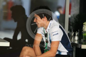 World © Octane Photographic Ltd. Williams Martini Racing, Williams Mercedes FW38 Development Driver (and 2017 race driver) – Lance Stroll. Thursday 24th November 2016, F1 Abu Dhabi GP - Paddock, Yas Marina circuit, Abu Dhabi. Digital Ref :