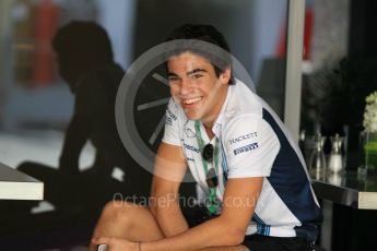 World © Octane Photographic Ltd. Williams Martini Racing, Williams Mercedes FW38 Development Driver (and 2017 race driver) – Lance Stroll. Thursday 24th November 2016, F1 Abu Dhabi GP - Paddock, Yas Marina circuit, Abu Dhabi. Digital Ref :