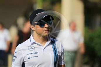 World © Octane Photographic Ltd. F1 Singapore GP paddock prior to the FIA Driver Press Conference part1, Yas Marina circuit, Abu Dhabi. Thursday 24th November 2016. Williams Martini Racing – Felipe Massa. Digital Ref :
