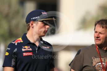 World © Octane Photographic Ltd. F1 Singapore GP paddock prior to the FIA Driver Press Conference part1, Yas Marina circuit, Abu Dhabi. Thursday 24th November 2016. Red Bull Racing – Max Verstappen. Digital Ref :