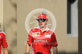 World © Octane Photographic Ltd. F1 Singapore GP paddock prior to the FIA Driver Press Conference part1, Yas Marina circuit, Abu Dhabi. Thursday 24th November 2016. Scuderia Ferrari – Kimi. Digital Ref :