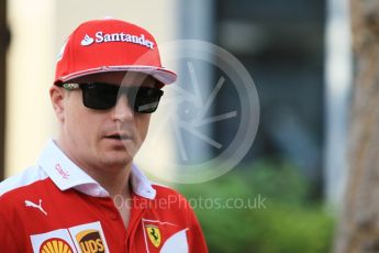World © Octane Photographic Ltd. F1 Singapore GP paddock prior to the FIA Driver Press Conference part1, Yas Marina circuit, Abu Dhabi. Thursday 24th November 2016. Scuderia Ferrari – Kimi. Digital Ref :