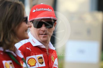 World © Octane Photographic Ltd. F1 Singapore GP paddock prior to the FIA Driver Press Conference part1, Yas Marina circuit, Abu Dhabi. Thursday 24th November 2016. Scuderia Ferrari – Kimi. Digital Ref :