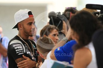 World © Octane Photographic Ltd. F1 Singapore GP paddock prior to the FIA Driver Press Conference part2, Yas Marina circuit, Abu Dhabi. Thursday 24th November 2016. Mercedes AMG Petronas – Lewis Hamilton. Digital Ref :