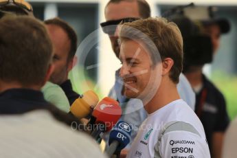 World © Octane Photographic Ltd. F1 Singapore GP paddock prior to the FIA Driver Press Conference part2, Yas Marina circuit, Abu Dhabi. Thursday 24th November 2016. Mercedes AMG Petronas – Nico Rosberg . Digital Ref :
