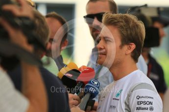World © Octane Photographic Ltd. F1 Singapore GP paddock prior to the FIA Driver Press Conference part2, Yas Marina circuit, Abu Dhabi. Thursday 24th November 2016. Mercedes AMG Petronas – Nico Rosberg . Digital Ref :