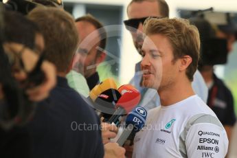 World © Octane Photographic Ltd. F1 Singapore GP paddock prior to the FIA Driver Press Conference part2, Yas Marina circuit, Abu Dhabi. Thursday 24th November 2016. Mercedes AMG Petronas – Nico Rosberg . Digital Ref :